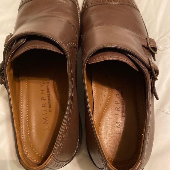 Johnston & Murphy Hughes Brown Double Monk Shoes - Picture 3 of 3